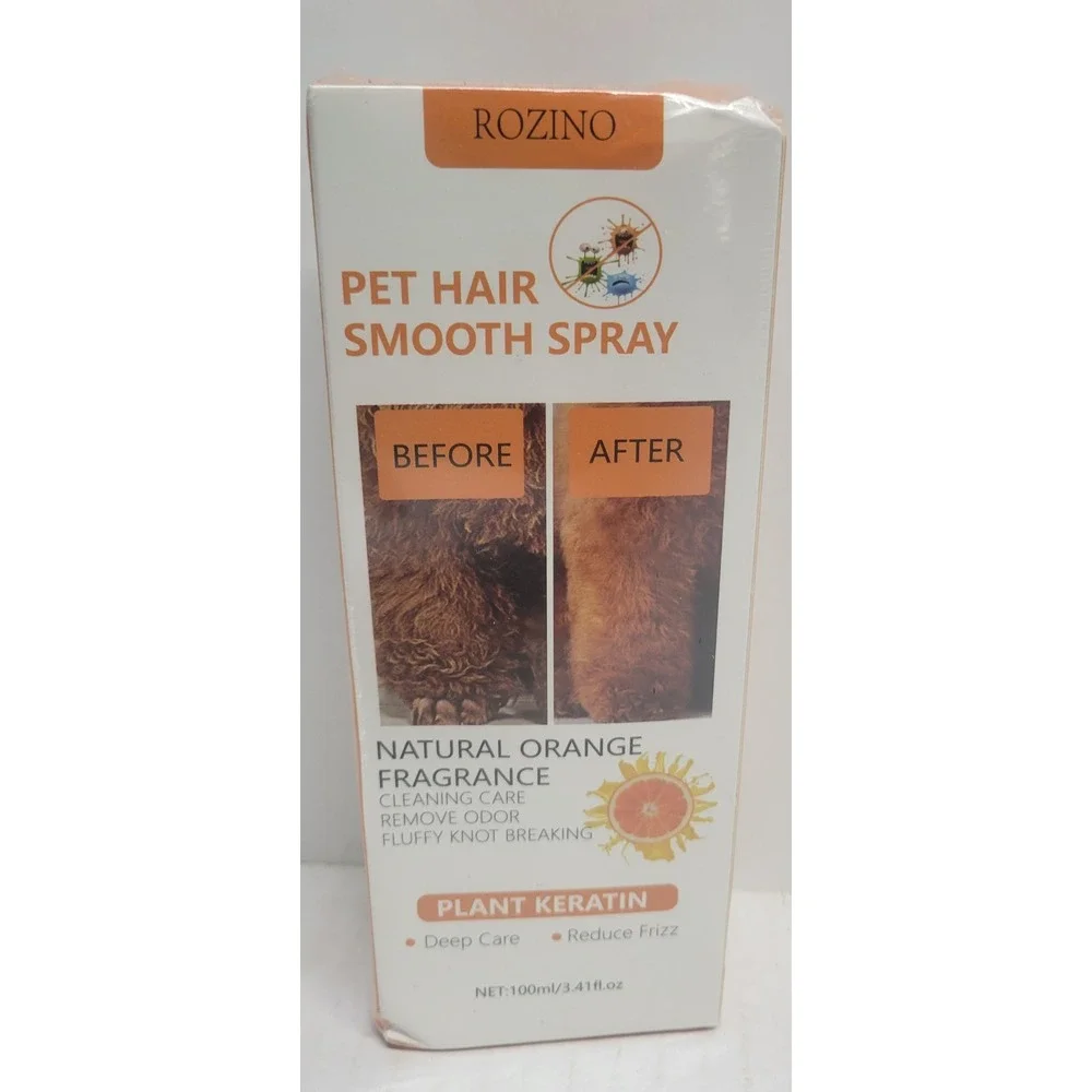 ROZINO Pet Hair Smooth‎ Spray 100ml Natural Orange Fragrance Plant Keratin G-014